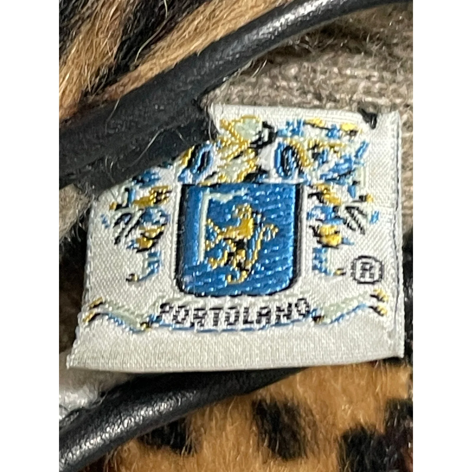 Portolano Women's Black 100% Leather Cashmere Leopard Faux Fur Gloves OS - Image 7