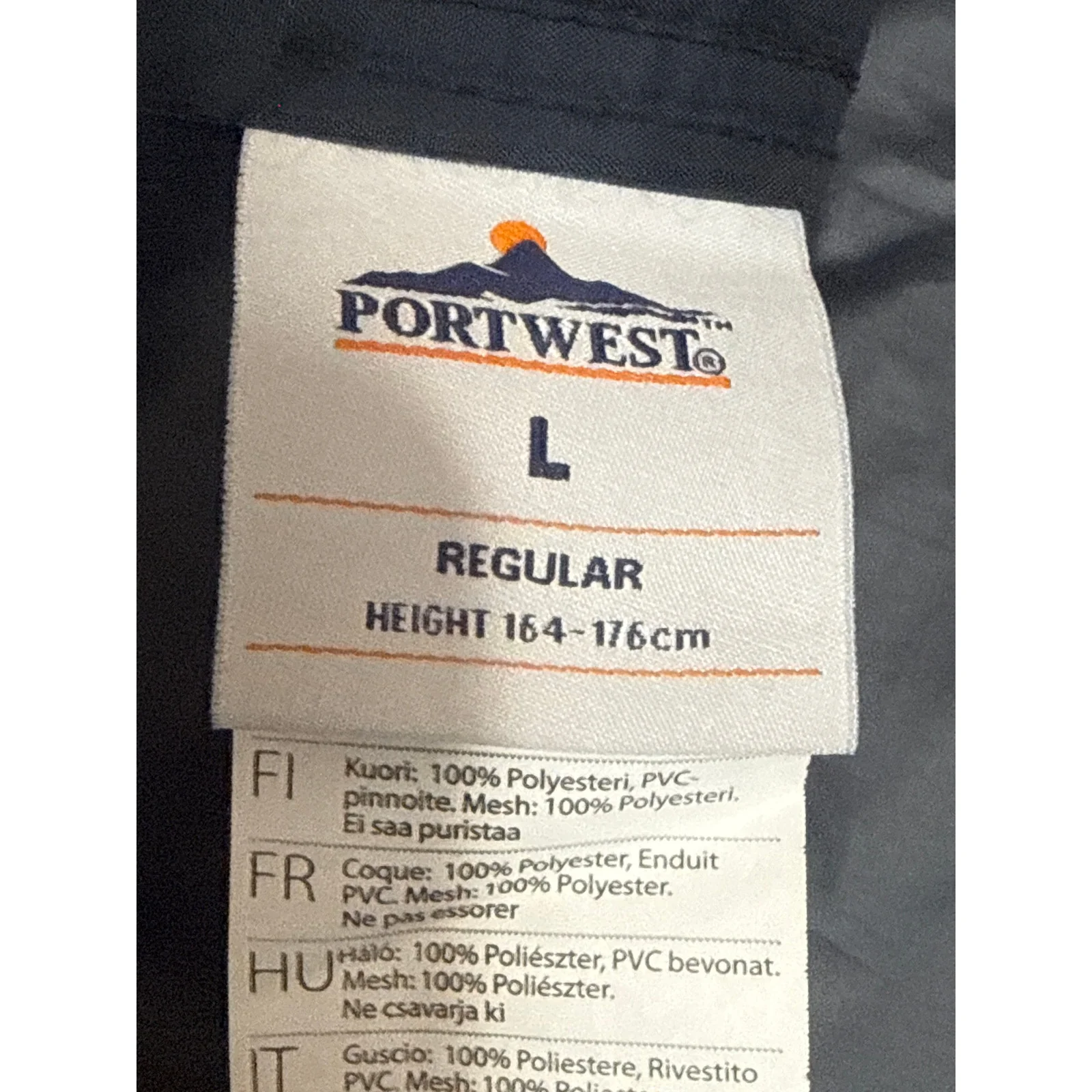 PortWest Men's Blue Hoodie Hooded Waterproof Workwear Rain Coat Jacket Size L - Image 5