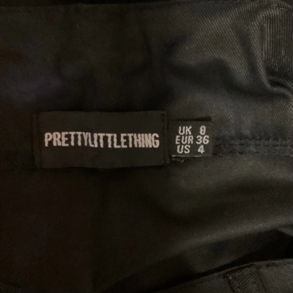 PrettyLittleThing Black Twill Pockets Drawstring Cargo Utility Midi Skirt Size 4 - Image 5
