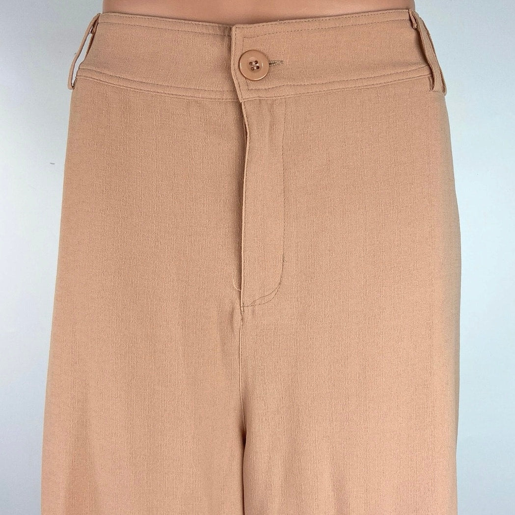 PrettyLittleThing Pink High Rise Wide Leg Cropped Ankle Career Dress Pants 10 - Image 4