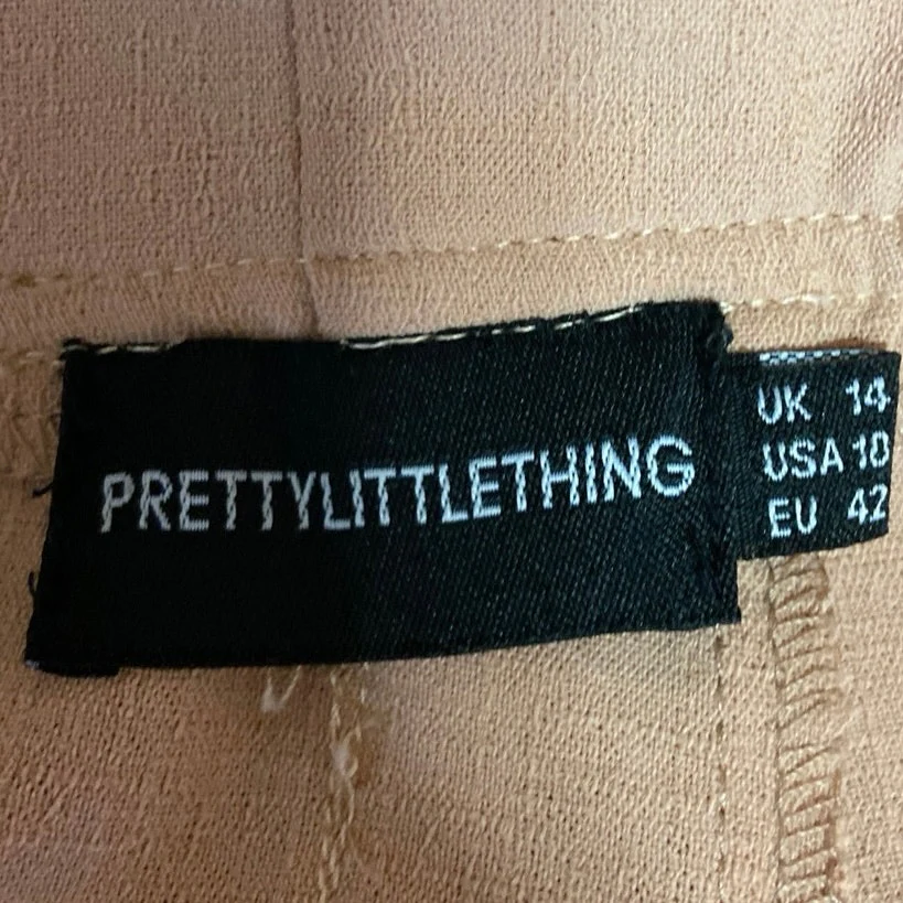 PrettyLittleThing Pink High Rise Wide Leg Cropped Ankle Career Dress Pants 10 - Image 5