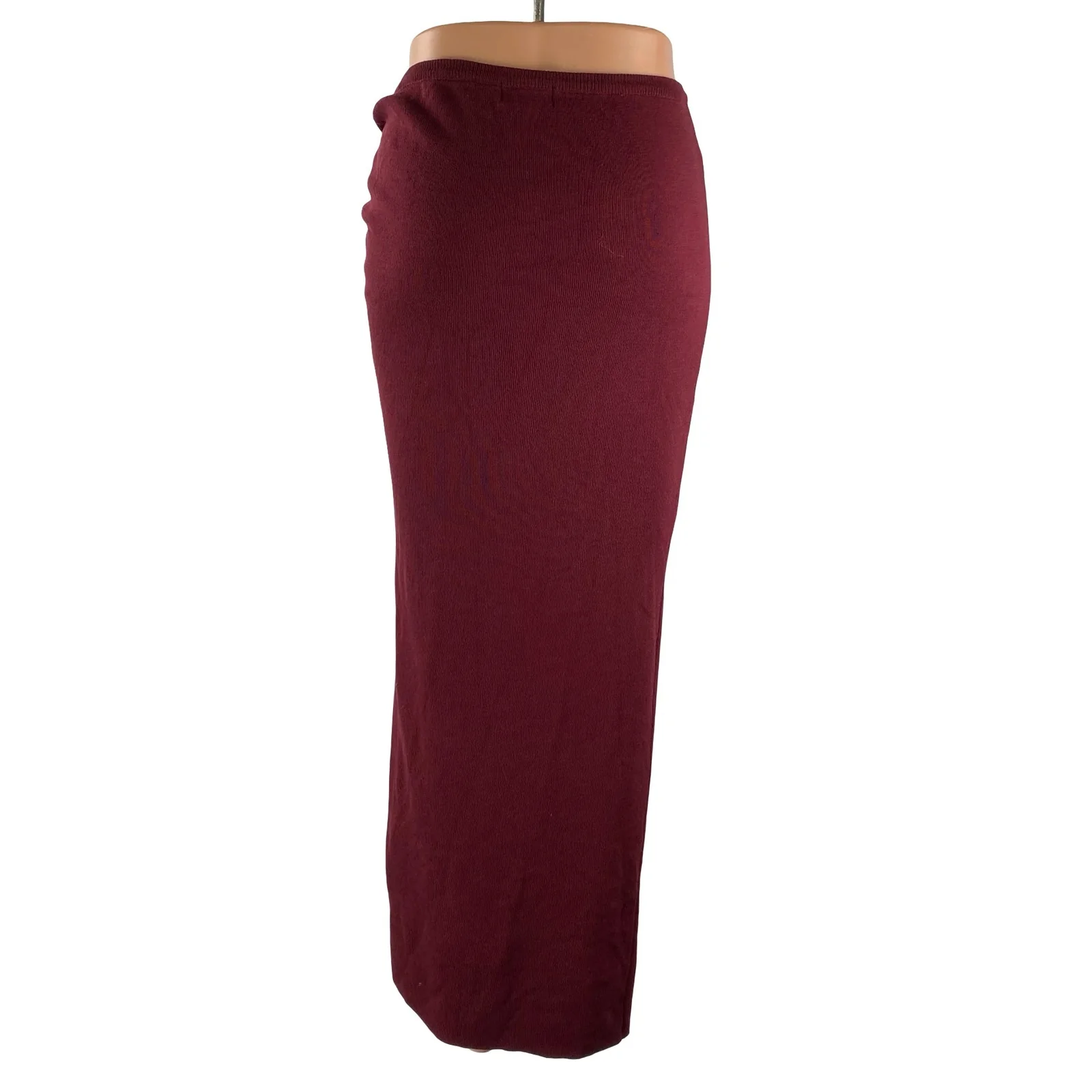PRETTYLITTLETHING Red Draped High Side Slit Swim Cover Up Maxi Bodycon Skirt S - Image 4