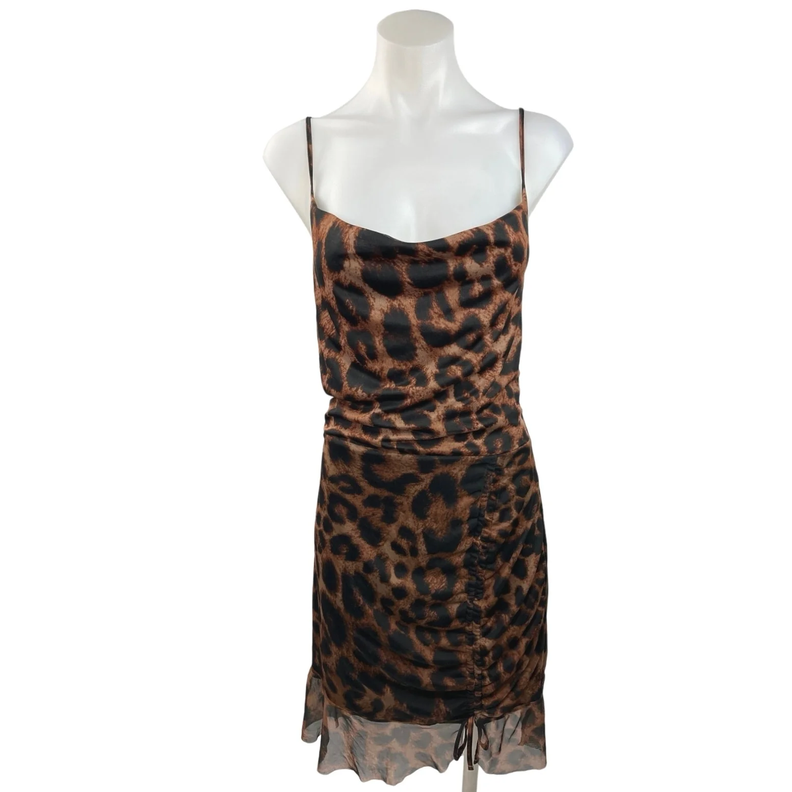 PrettyLittleThing Women's Multicolor Animal Print Camisole Tank Mini Dress Sz 12