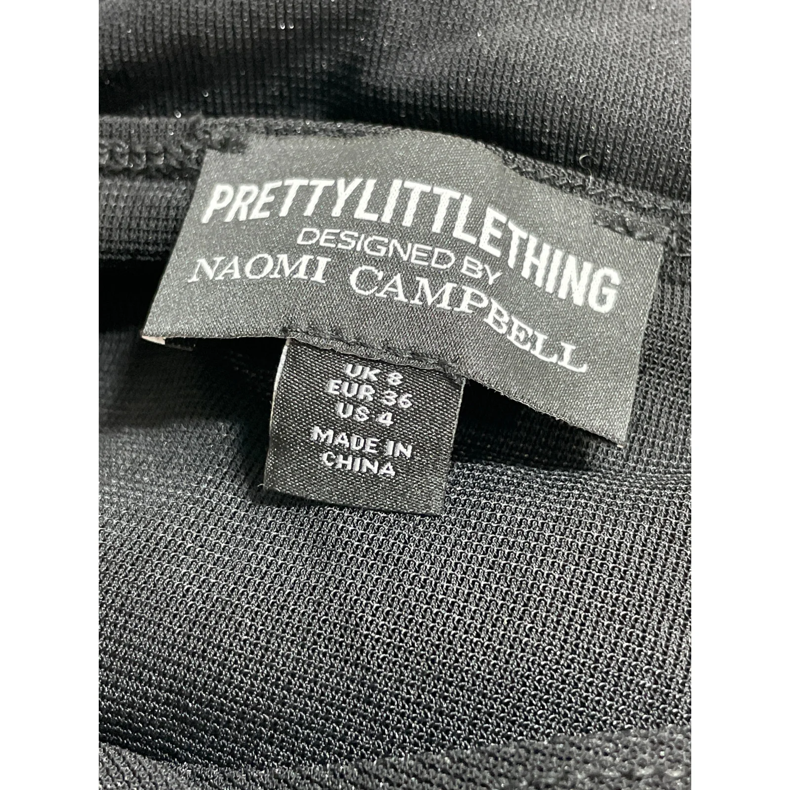 PrettyLittleThing x Naomi Campbell Black Bandeau Ruched Strapless Blouse Top 4 - Image 6