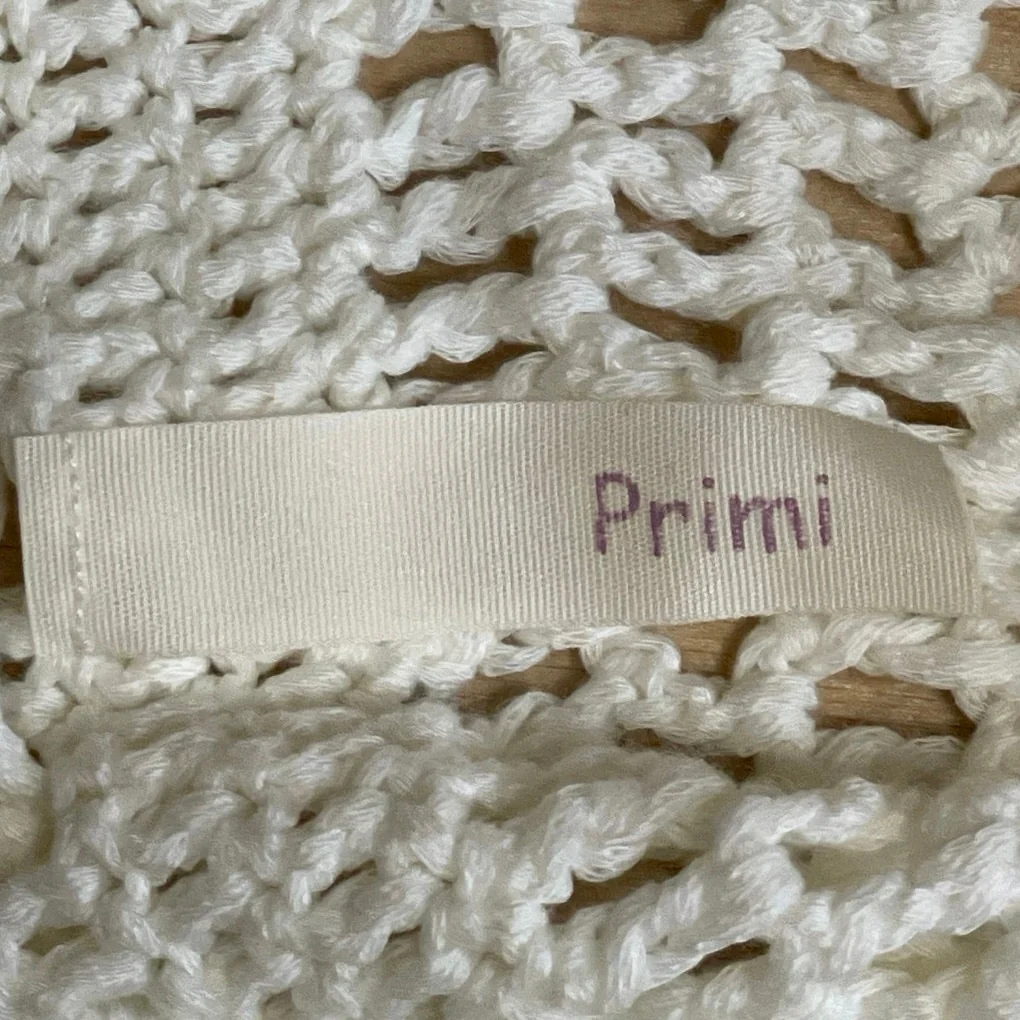 Primi Cream Crochet Mesh High Waisted Summer Swimming Cover Up Trousers Pants M - Image 5