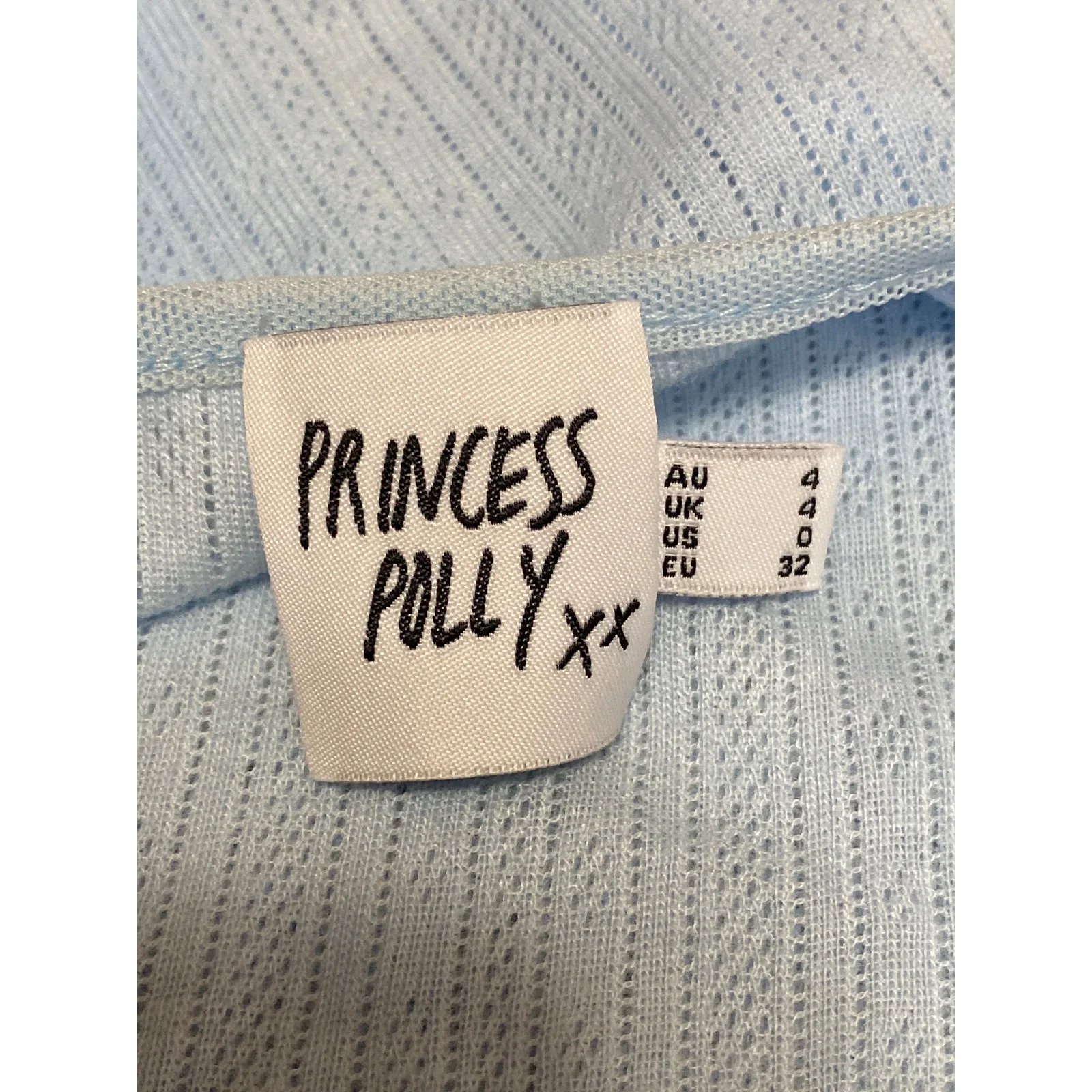 Princess Polly Barbaro Blue Long Sleeve Tie Crop Bolero Cardigan Sweater Top 0 - Image 5
