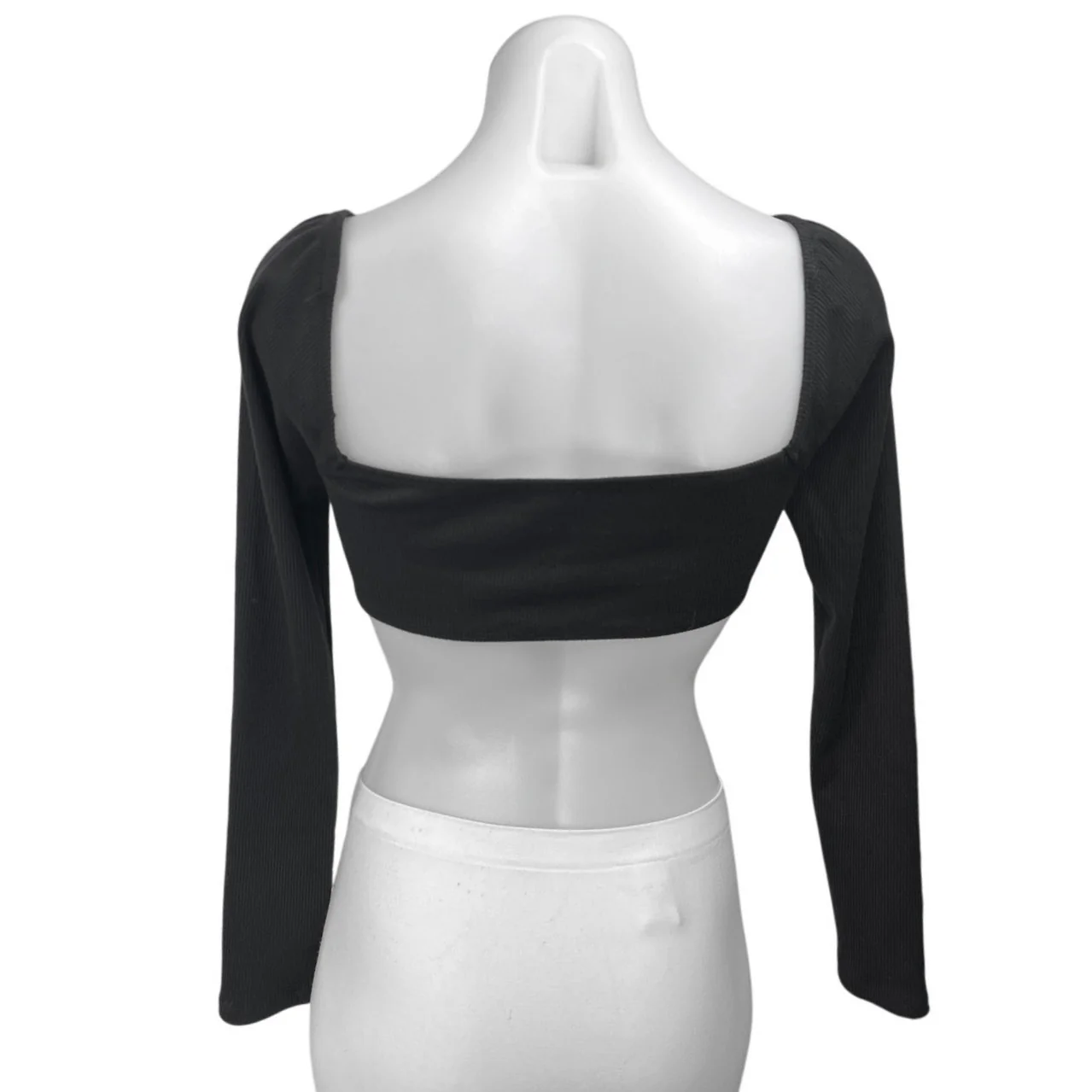 Princess Polly Becca Women's Black Long Sleeve Rib Knit Crop Sweater Top Size 4 - Image 2