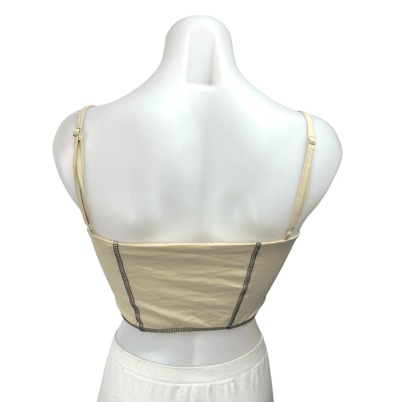 Princess Polly Beige Black Sleeveless Corset Bustier Cami Camisole Crop Top 6 - Image 2