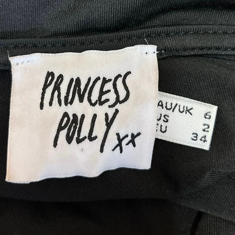 Princess Polly Black Chain Strap Stretch Cowl Neck Sleeveless Bodysuit Top Sz 2 - Image 4