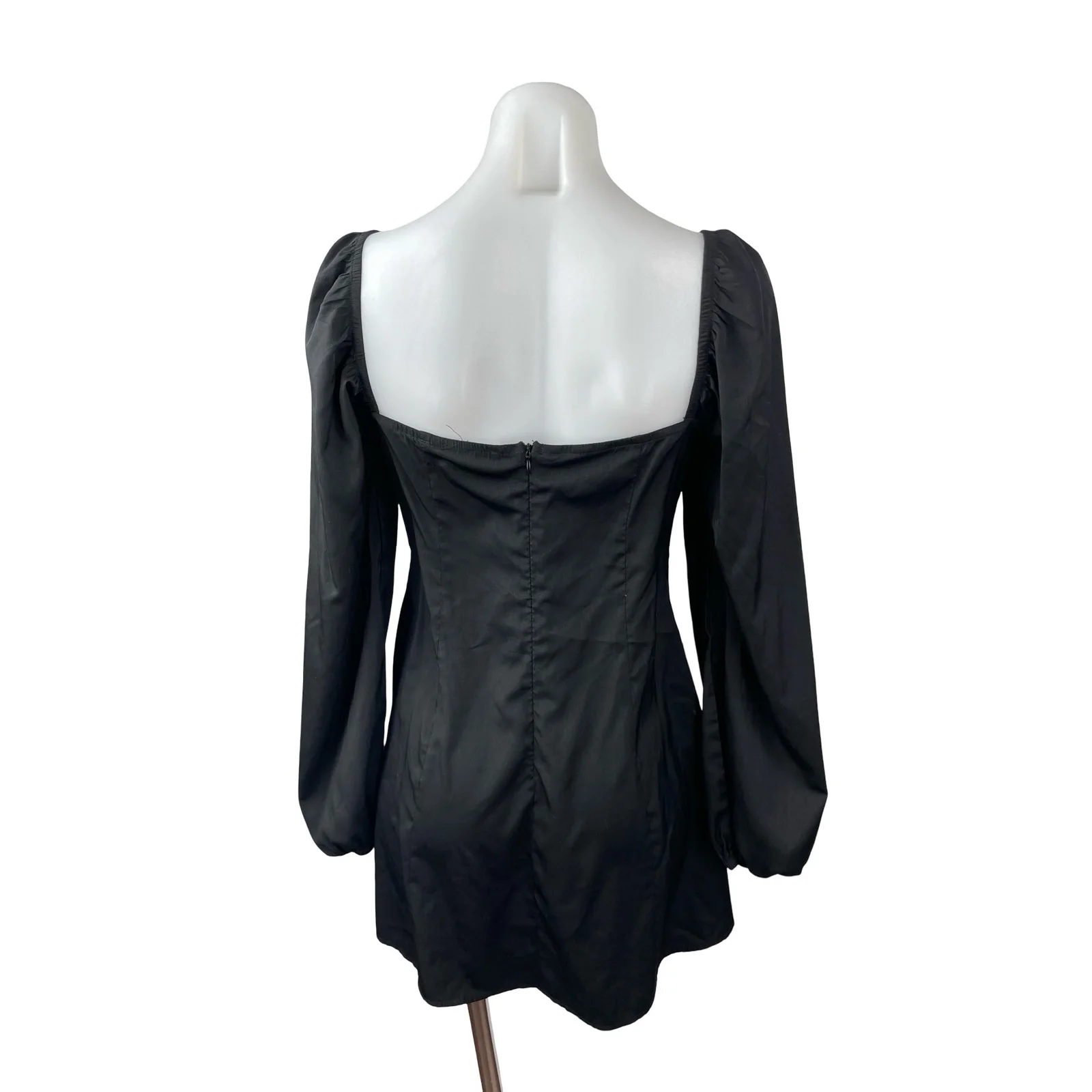 Princess Polly Black Long Sleeve Floral Lace Bustier Mini A Line Dress Size 8 - Image 3