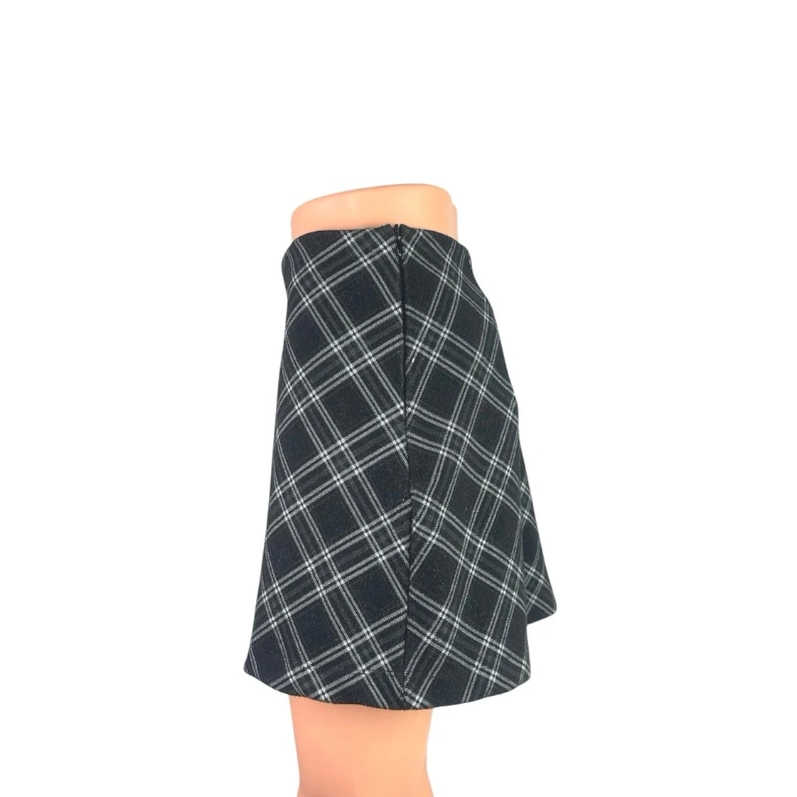 Princess Polly Black Plaid Tartan Flannel Zip High Waist A Line Mini Skirt Sz 4 - Image 2