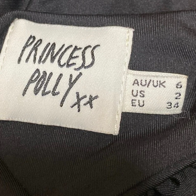 Princess Polly Black Ribbed Sleeveless Cutout Mock Neck Tank Bodysuit Top Size 2 - Image 3
