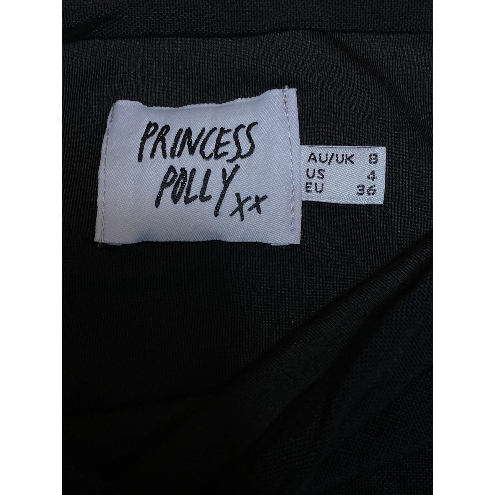 Princess Polly Black Sheer Mesh Ruched Square Neck Long Sleeve Crop Blouse Top 4 - Image 5