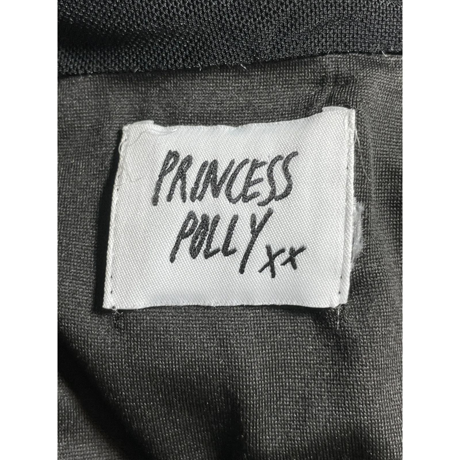 Princess Polly Black Short Puff Sleeve Mesh Square Neck Ruched Bodycon Dress S - Image 5