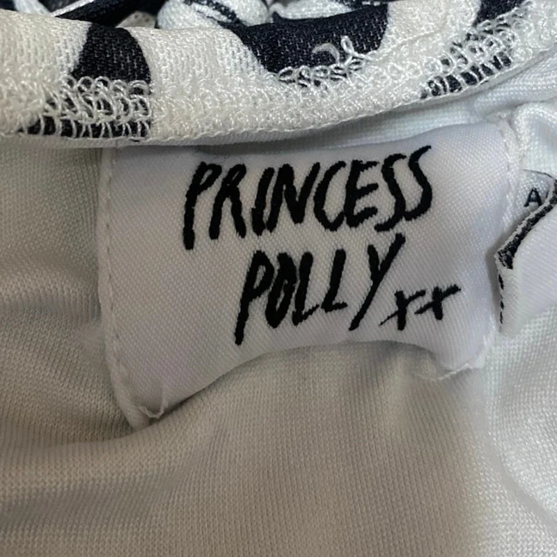 Princess Polly Black White Striped Zebra Halter Bandeau Tube Crop Top Size 6 - Image 4
