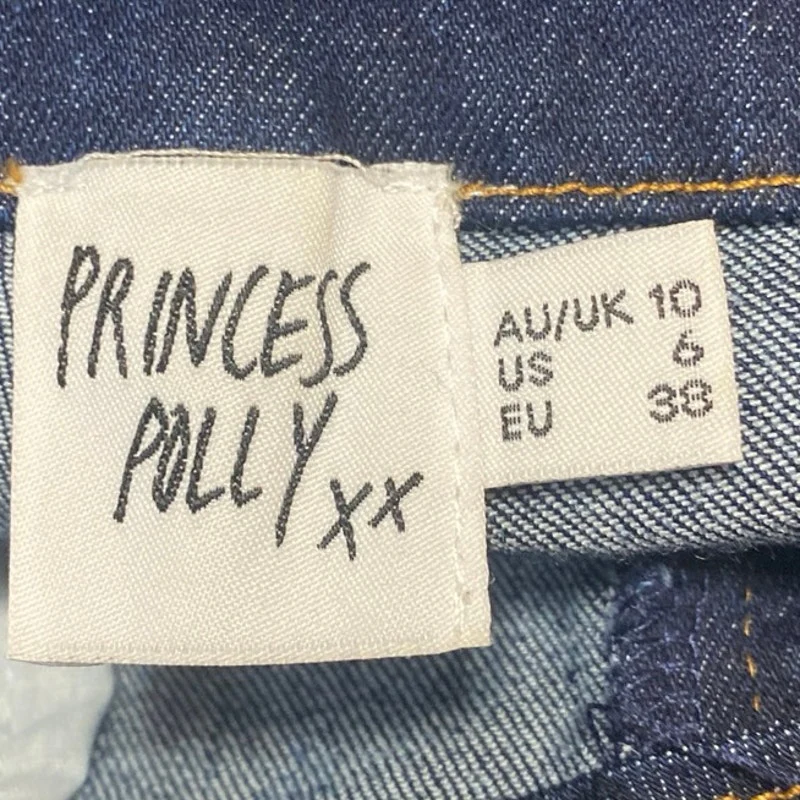 Princess Polly Blue High Waisted Split Hem Flared Bootcut Denim Jeans Pants 6 - Image 4