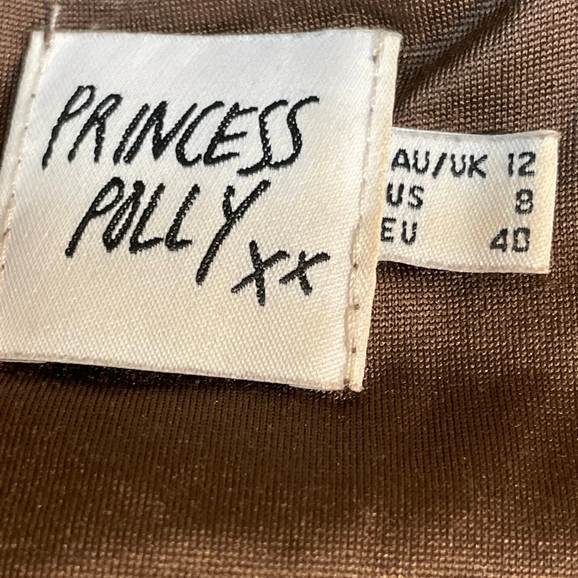 Princess Polly Brown Faux Leather Vegan Sleeveless Bustier Corset Crop Top Sz 8 - Image 4