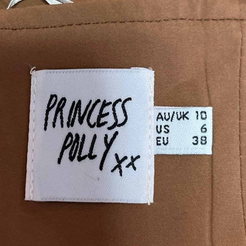 Princess Polly Brown Faux Vegan Leather Sleeveless Bandeau Crop Tube Tank Top 6 - Image 4