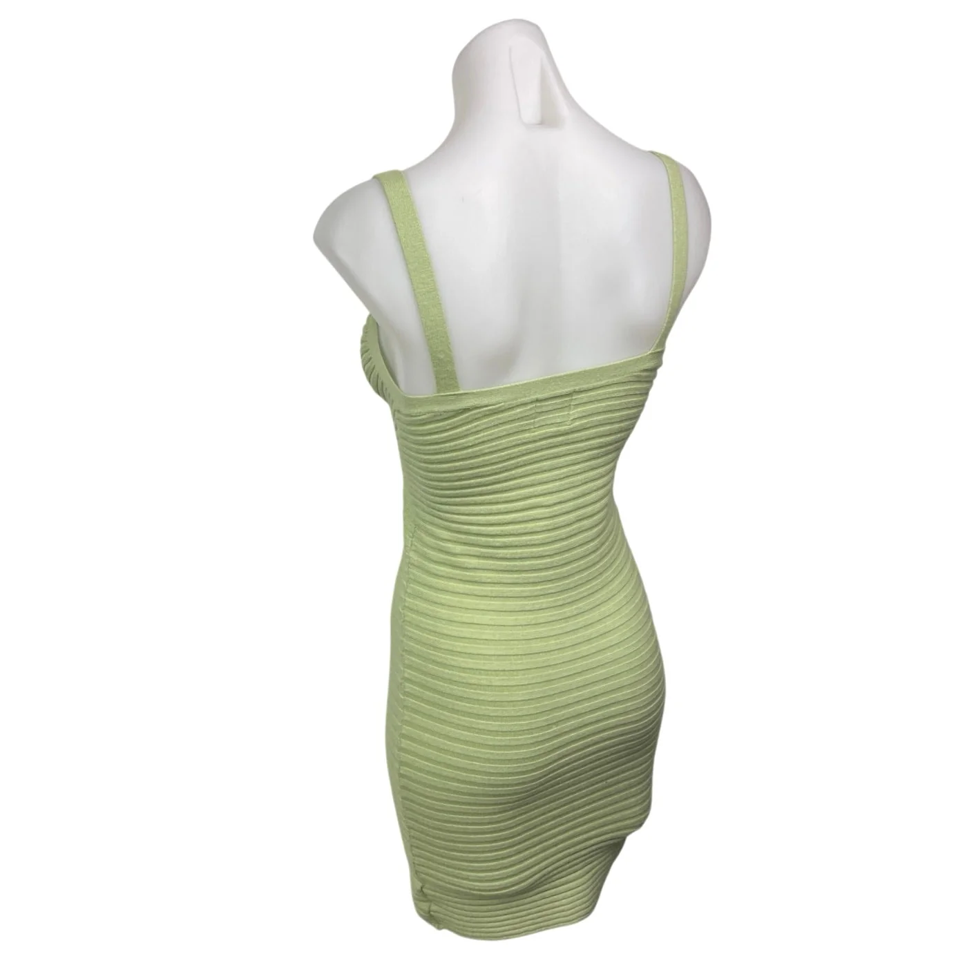 Princess Polly Emelie Green Wrap V-Neck Sleeveless Knit Mini Bodycon Dress XS/S - Image 2