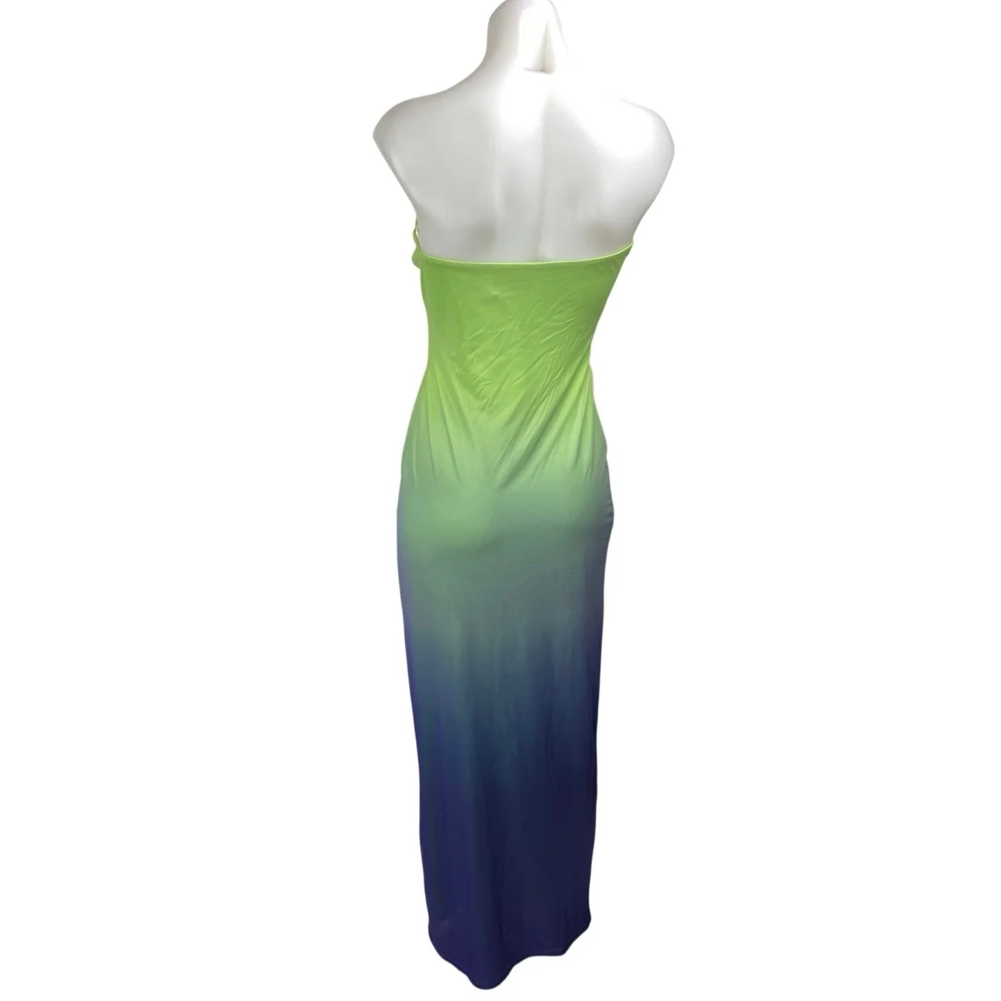 Princess Polly Green Blue Ombre Mesh Strapless Maxi Bodycon Tube Gown Dress Sz 6 - Image 2
