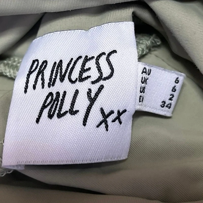 Princess Polly Green Long Sleeve Turtleneck Fitted Stretch Crop Top Size 2 - Image 3