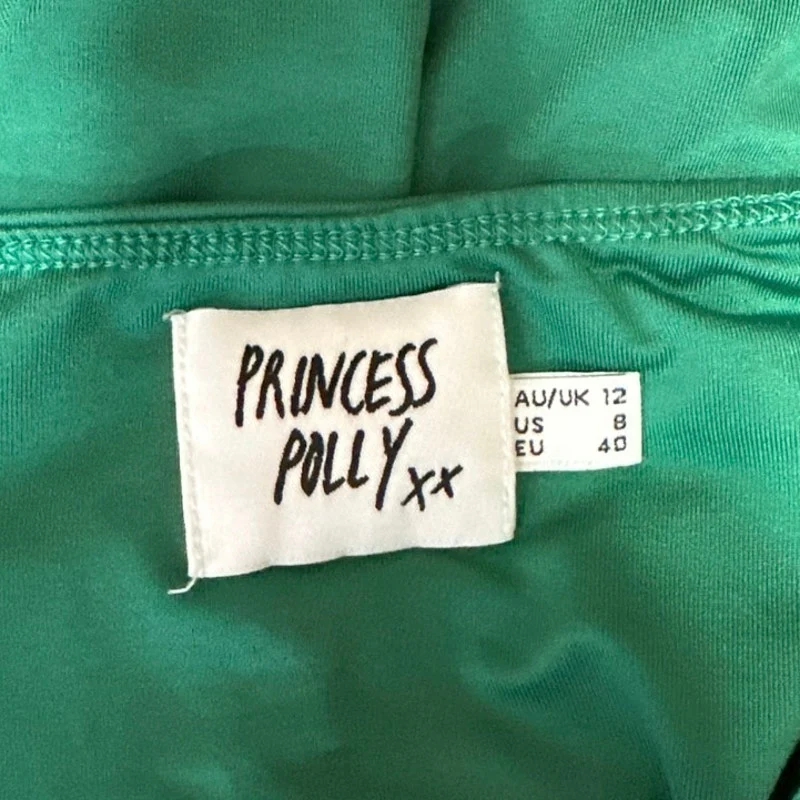 Princess Polly Green Ruched Sleeveless Keyhole Halter Tie Mini Bodycon Dress 8 - Image 3