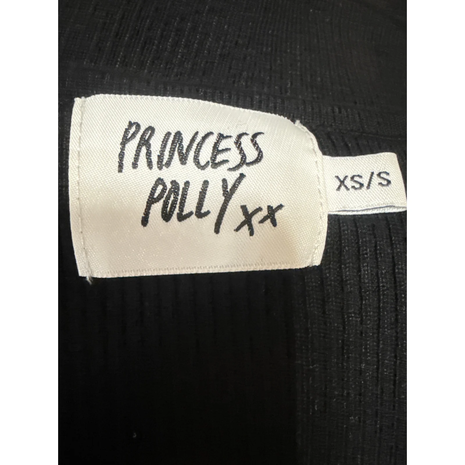 Princess Polly Lucia Black Ribbed Knit Cut Out Long Sleeve Mini Bodycon Dress XS - Image 4