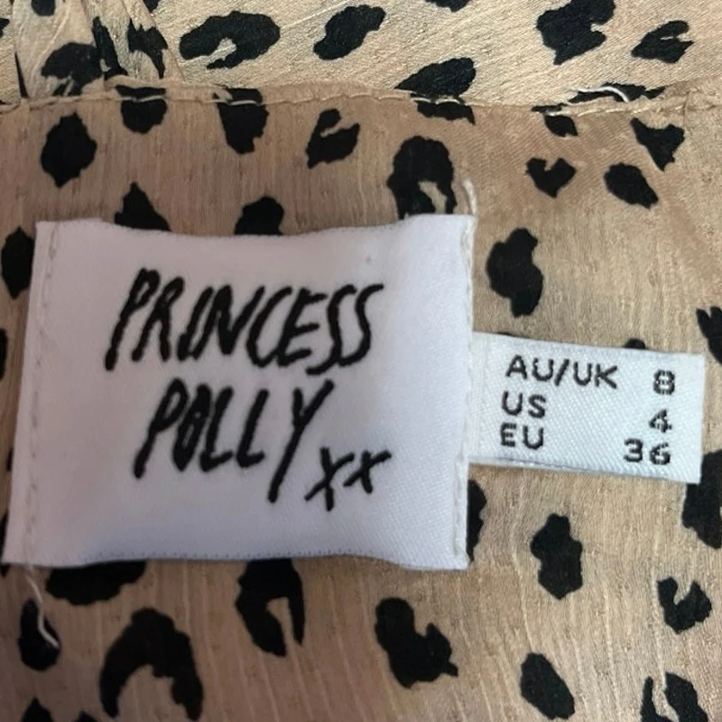 Princess Polly Luka Tan Animal Print Sleeveless Cami Camisole Crop Tank Top 4 - Image 3