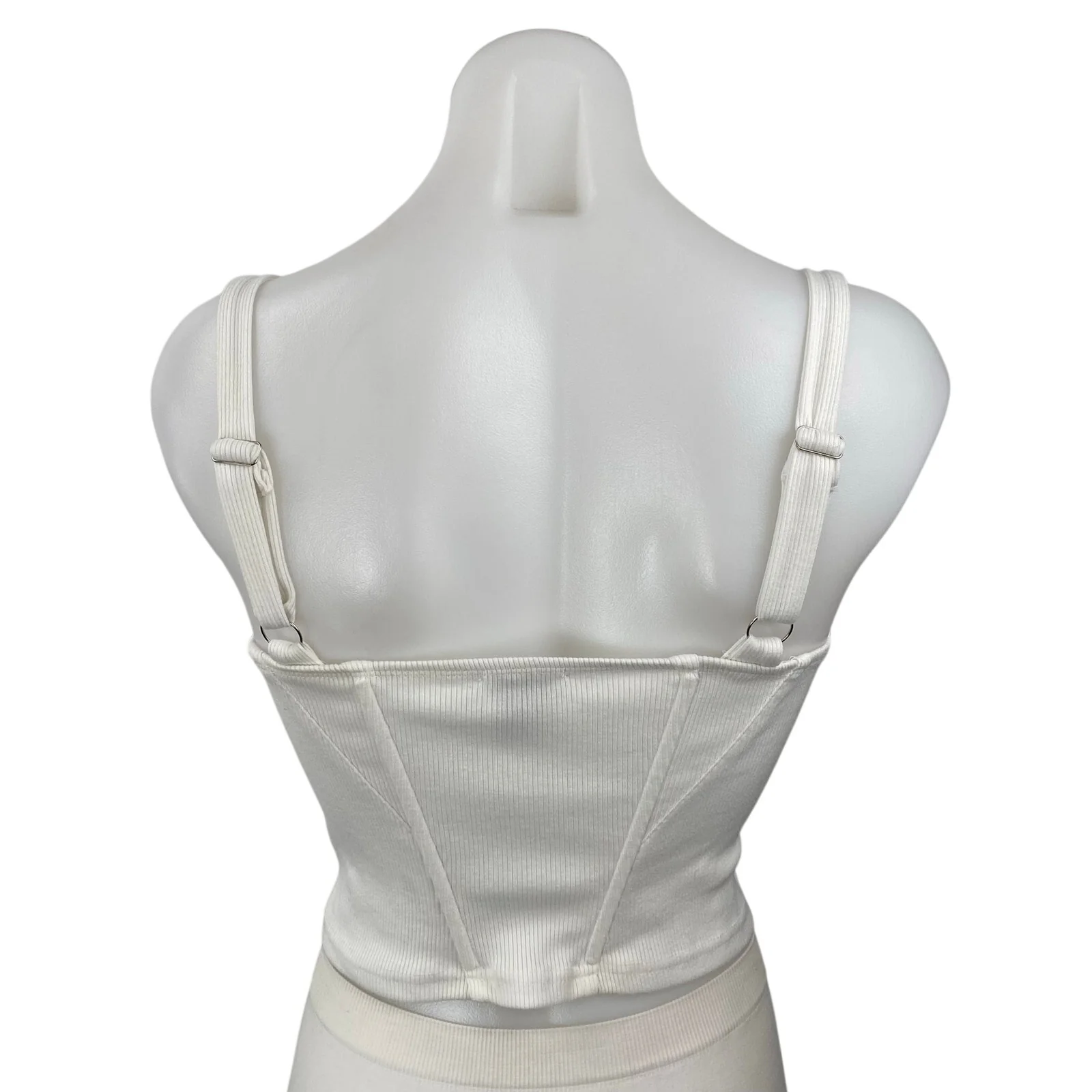 Princess Polly Made With Love Women's White Sleeveless Crop Cami Corset Top Sz 2 - Image 4