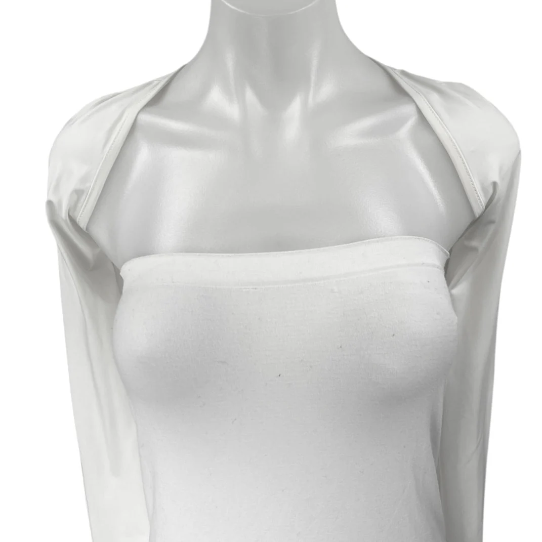 Princess Polly Moran White 2 Piece Long Sleeve Bolero Mini Bodycon Dress Size 2 - Image 4