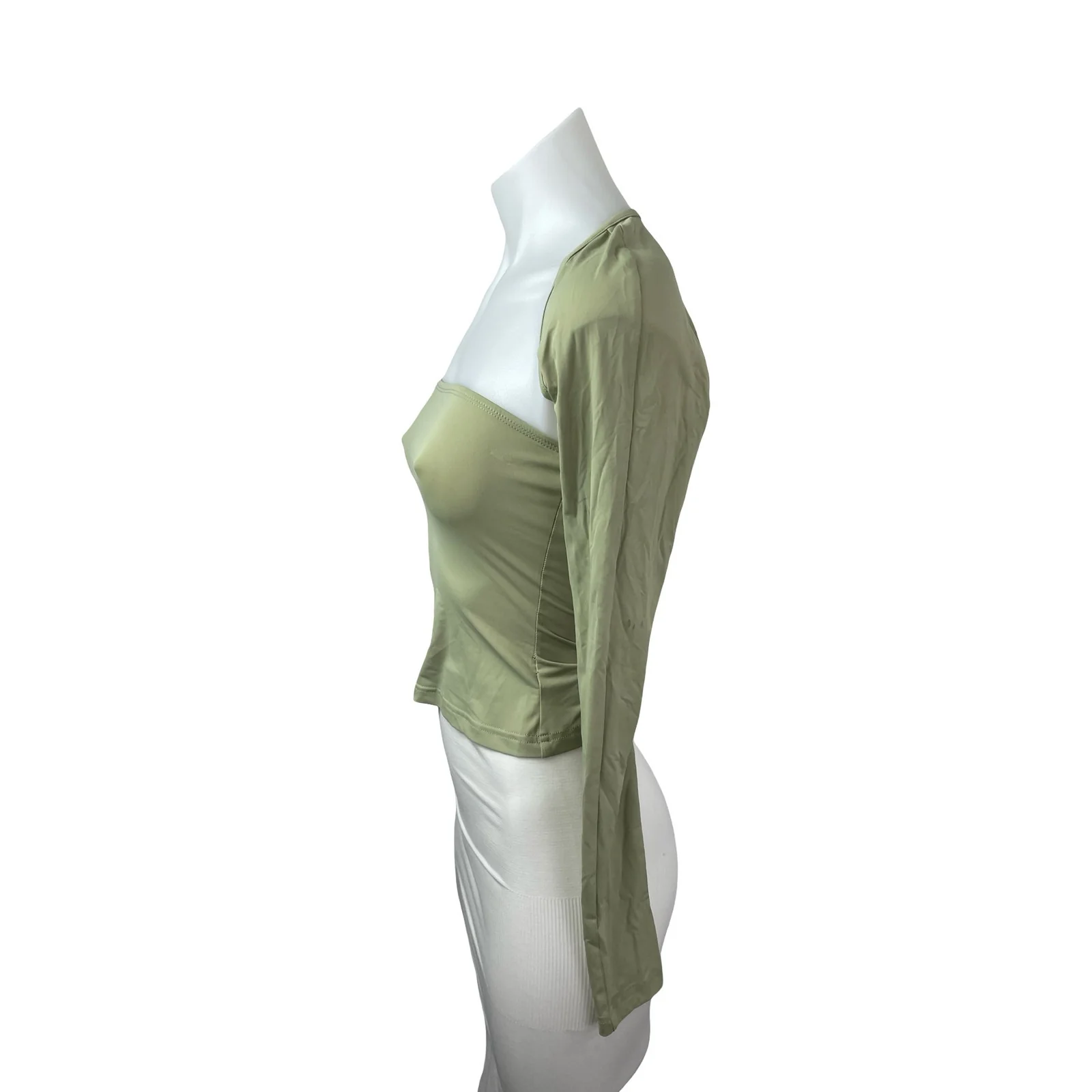 Princess Polly Moran Women's Green Square Neck Crop Bandeau Bolero Shrug Top 2 - Image 2