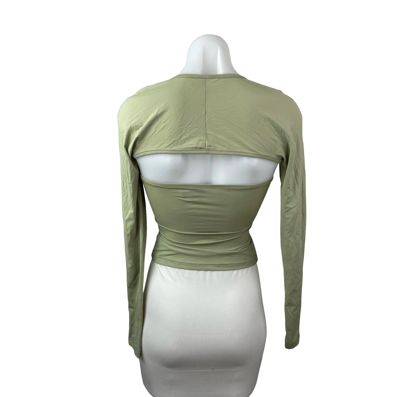Princess Polly Moran Women's Green Square Neck Crop Bandeau Bolero Shrug Top 2 - Image 4