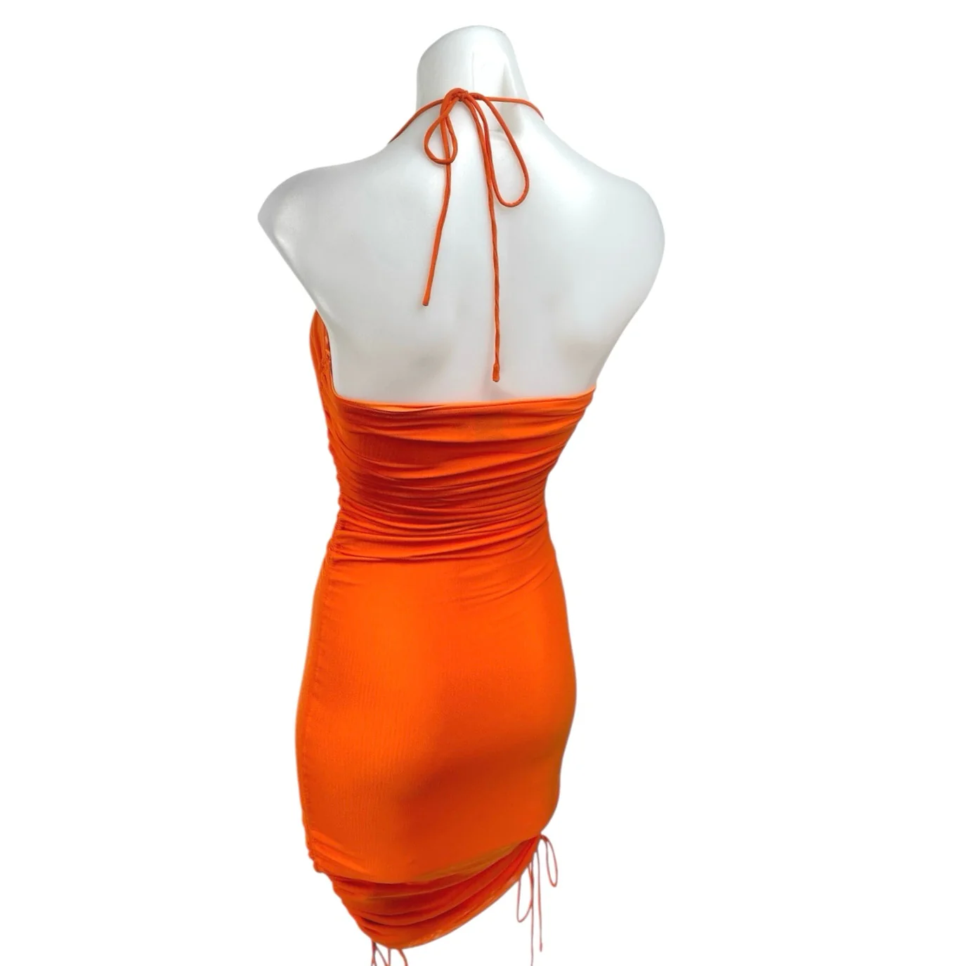 Princess Polly Orange Sleeveless Halter Ruched Cami Camisole Mini Tank Dress 2 - Image 2