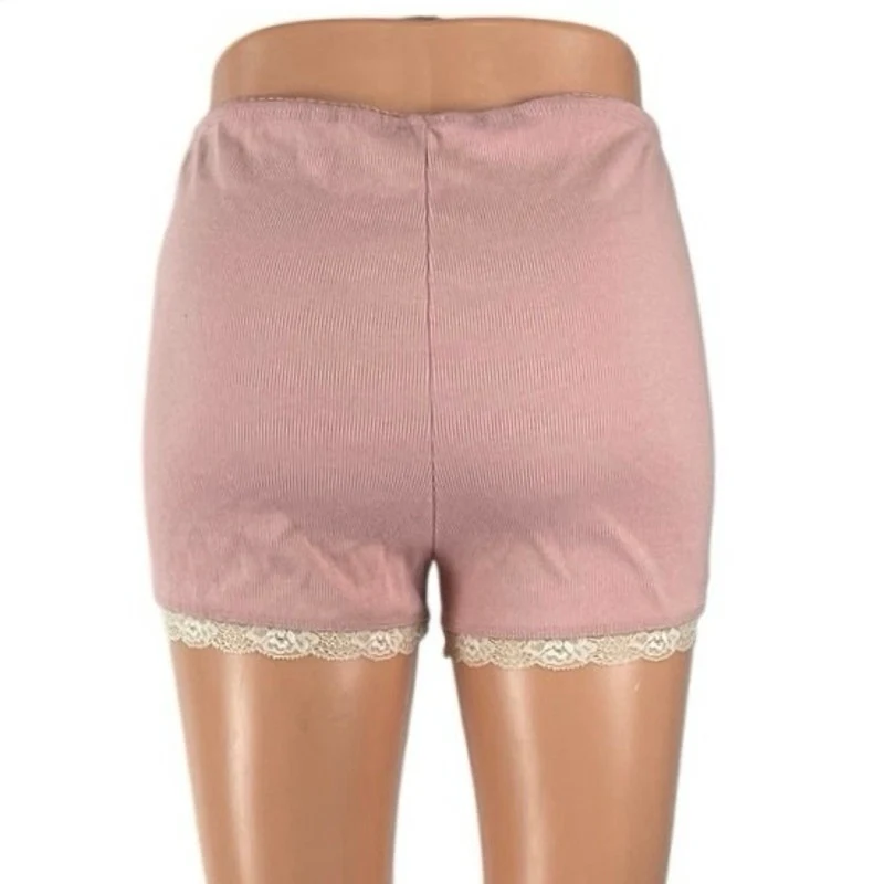 Princess Polly Pink Lace Trim Mid Rise Casual Lounge Skinny Sleepwear Shorts 4 - Image 4