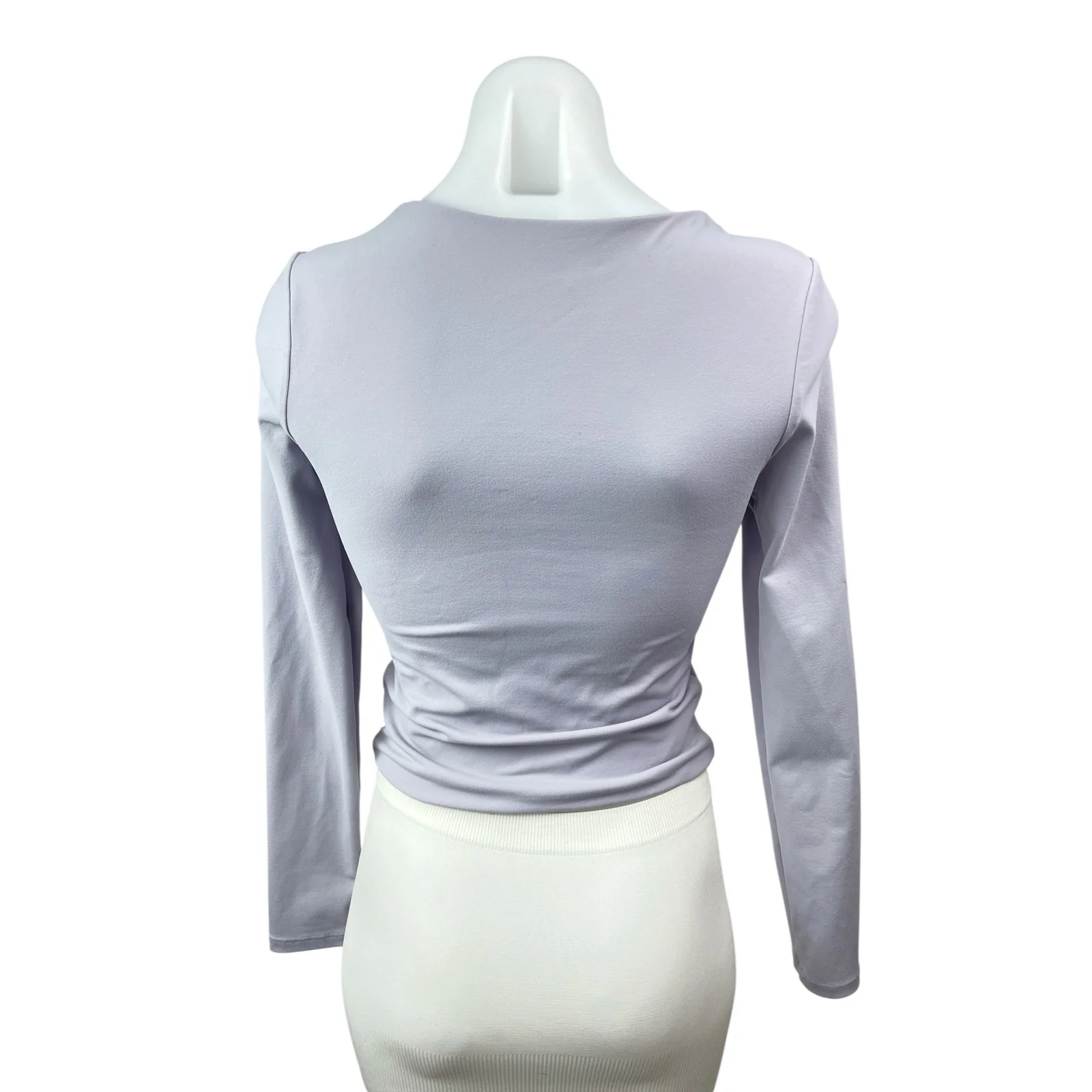 Princess Polly Purple Lilac Scoop Neck Long Sleeve T Shirt Tee Crop Top Size 4 - Image 3