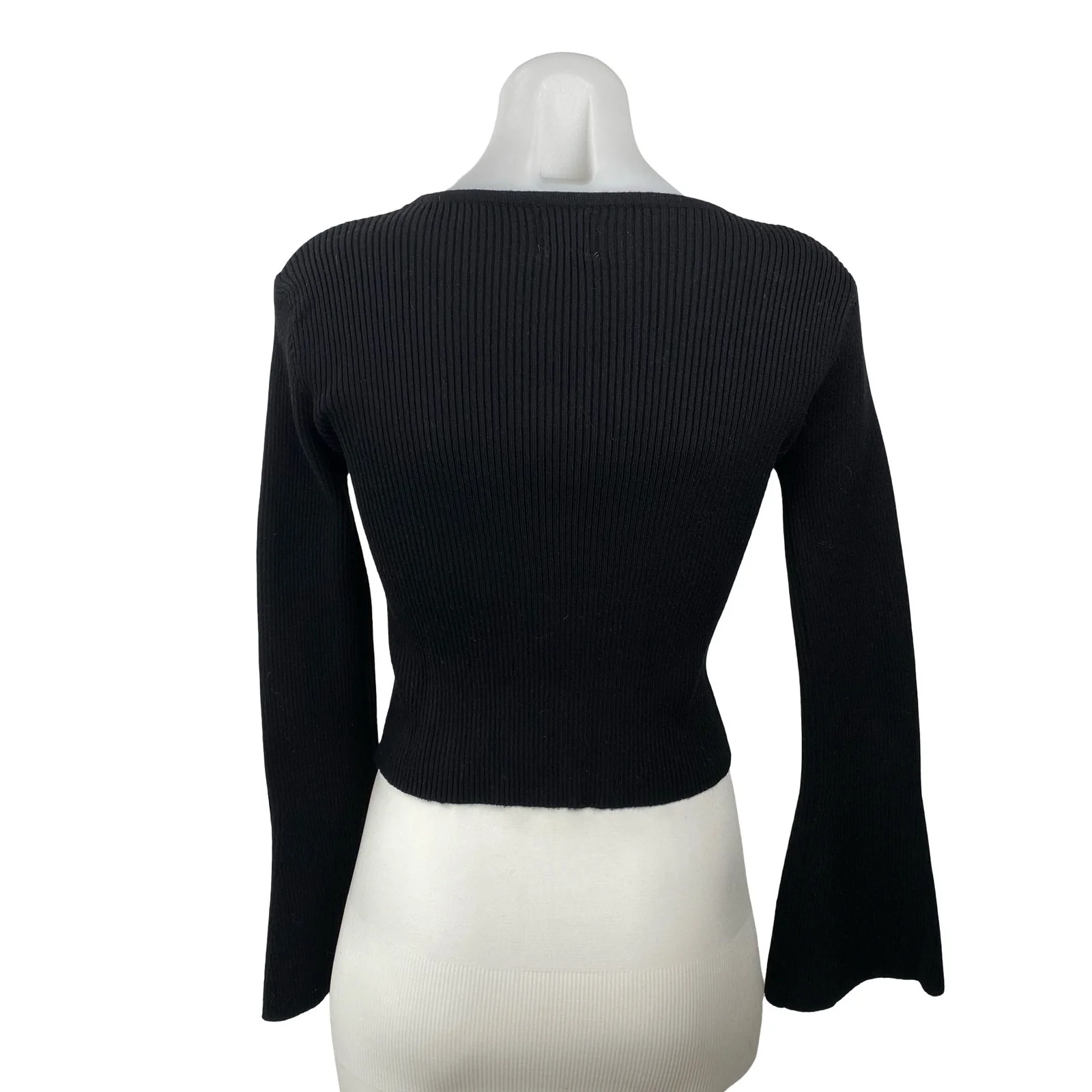 Princess Polly Take My Time Women's Wool Button Up Crop Cardigan Sweater Top S/M - Image 4
