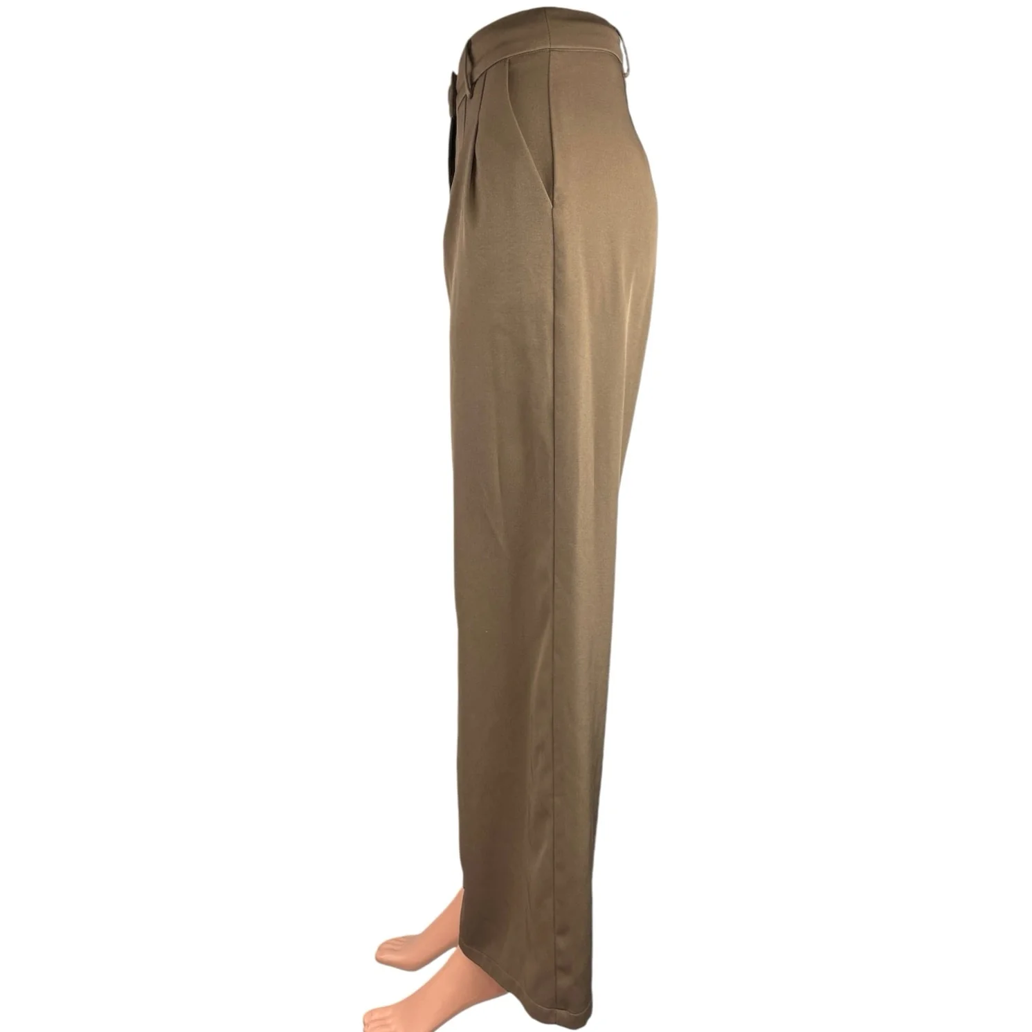Princess Polly Tan Pleated High Rise Ankle Wide Leg Trouser Dress Pants Size 0 - Image 2
