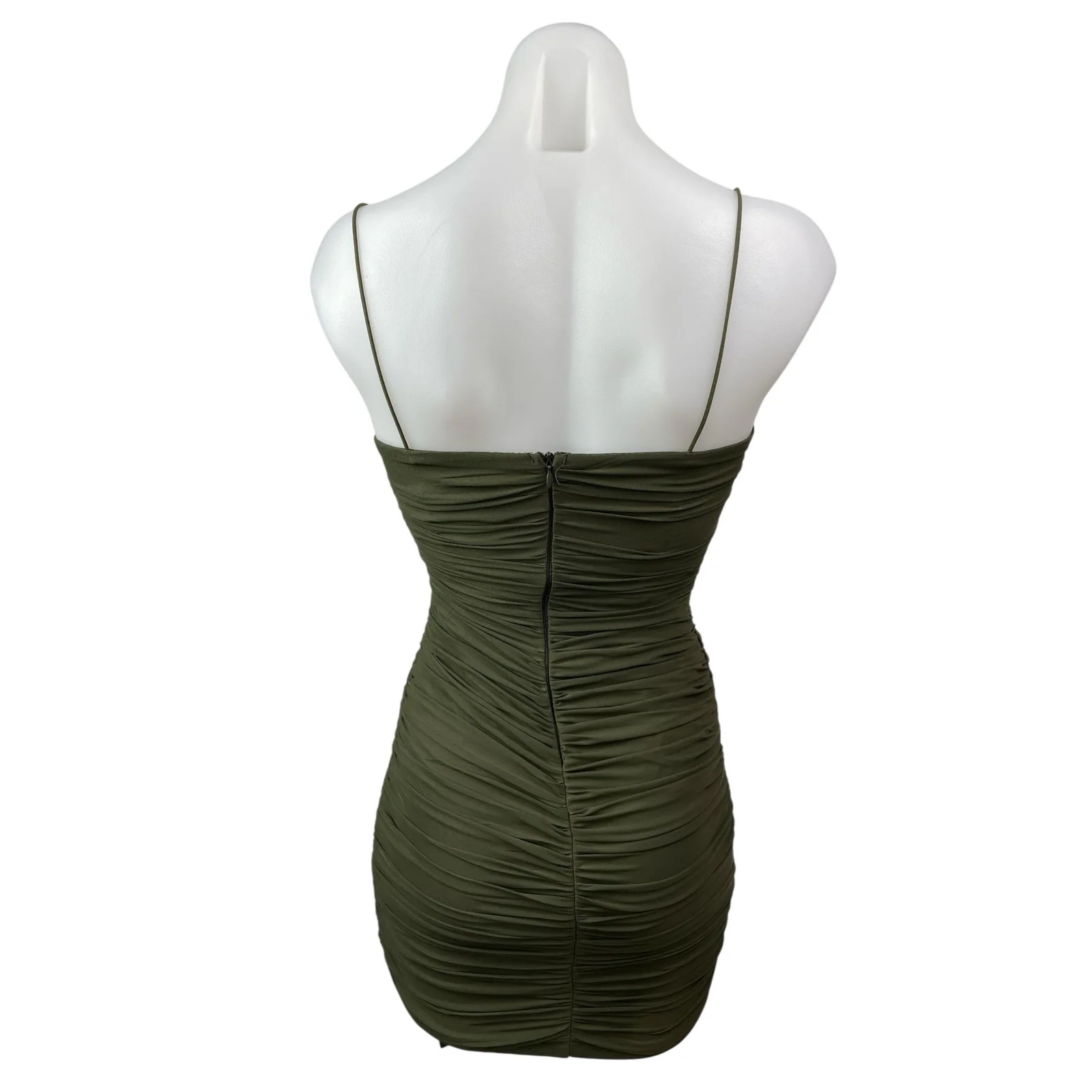 Princess Polly Tara Women's Green Ruched Sleeveless Mini Cami Bodycon Dress Sz 4 - Image 4