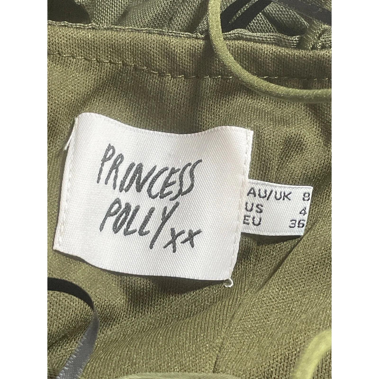 Princess Polly Tara Women's Green Ruched Sleeveless Mini Cami Bodycon Dress Sz 4 - Image 5