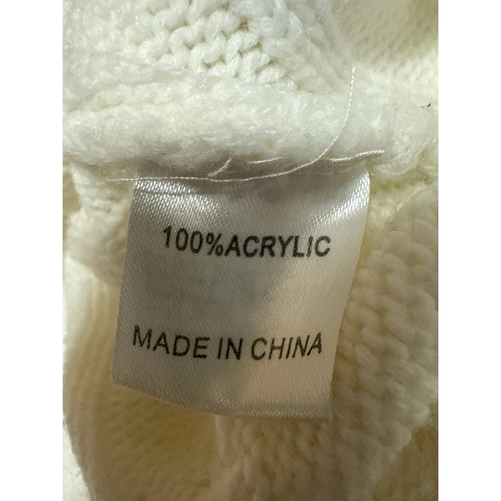 Princess Polly White Cable Knit Long Sleeve Turtleneck Crop Sweater Top Size S/M - Image 4