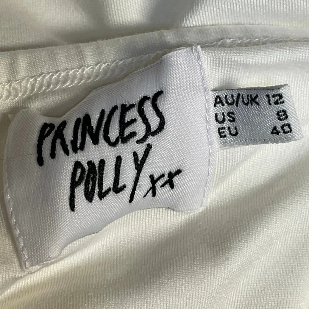 Princess Polly White Halter Ring Plunge Cutout One Piece Swimsuit Swimwear Sz 8 - Image 4