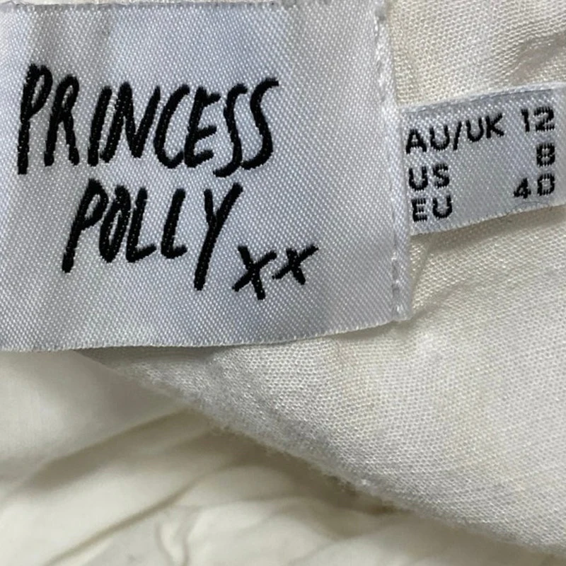 Princess Polly White Short Sleeve Ruffle Smocked Tiered Romper Shorts Size 8 - Image 3