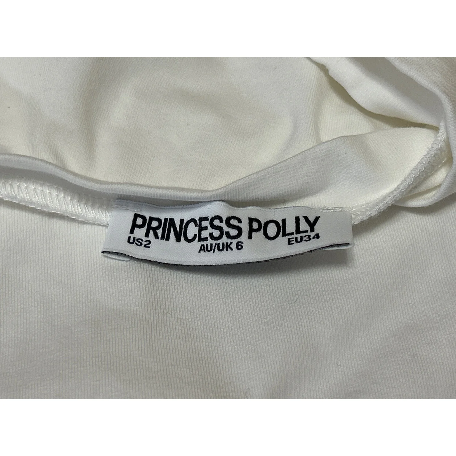 Princess Polly White Wine Glass Cocktail Short Sleeve T Shirt Tee Crop Top Sz 2 - Image 4