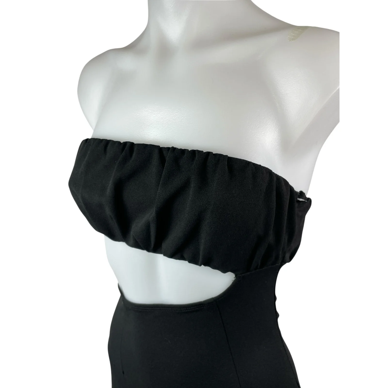 Princess Polly Womens Black Cut Out Sleeveless Tube Bandeau Mini Bodycon Dress 2 - Image 3