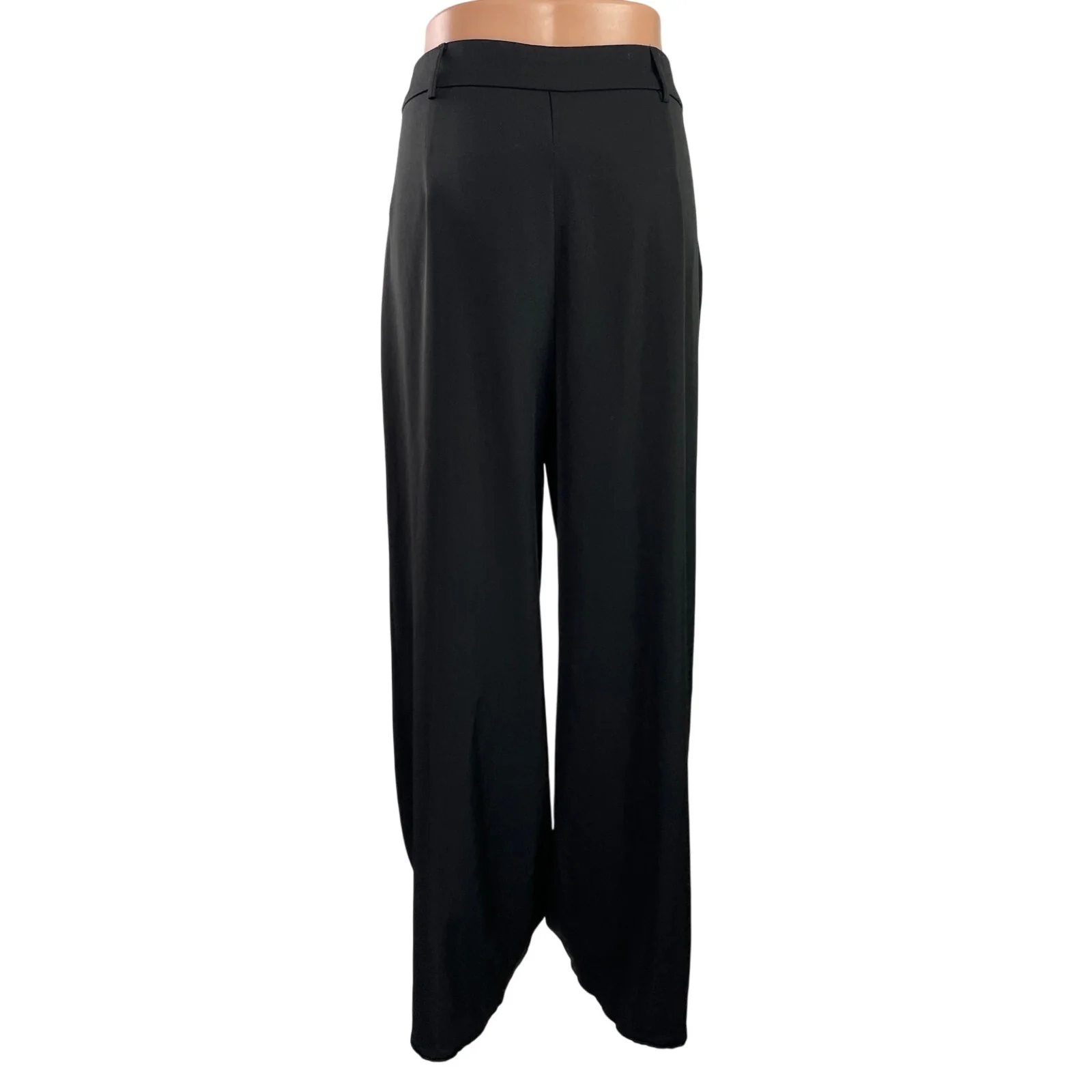 Princess Polly Women's Black High Rise Pleated Wide Leg Baggy Trousers Pants 12 - Image 3