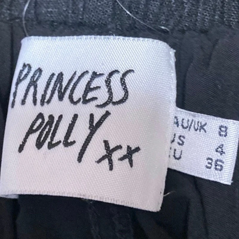 Princess Polly Women's Black Linen Elastic Waist Casual Lounge Shorts Size 4 - Image 4