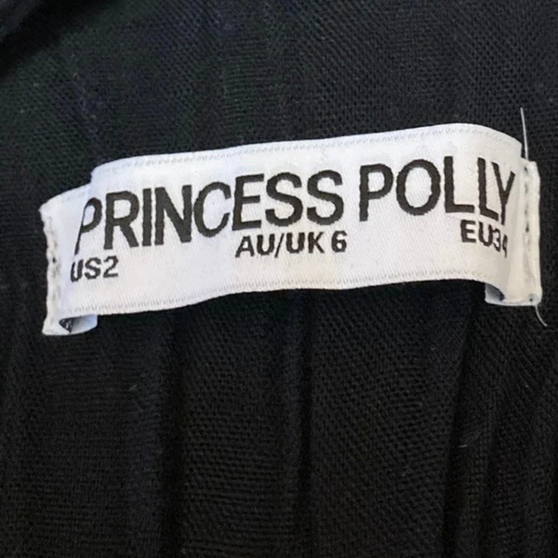 Princess Polly Women's Black Pull On Smocked High Waisted Mini Shorts Size 2 - Image 4