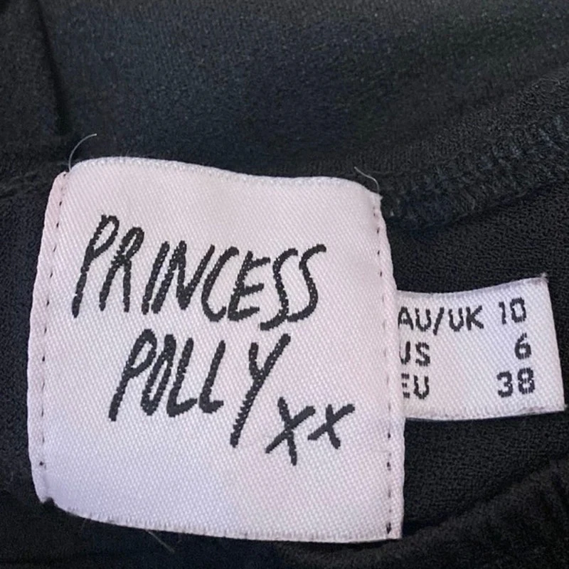 Princess Polly Women's Black Short Puff Sleeve Ruched Crop Blouse Top Size 6 - Image 3