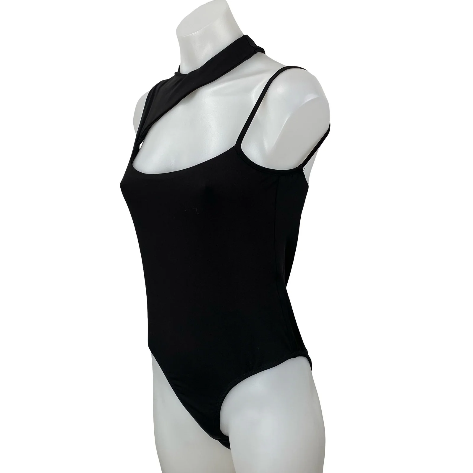 Princess Polly Womens Black Sleeveless Mock Neck Cutout Tank Bodysuit Top Size 8 - Image 2