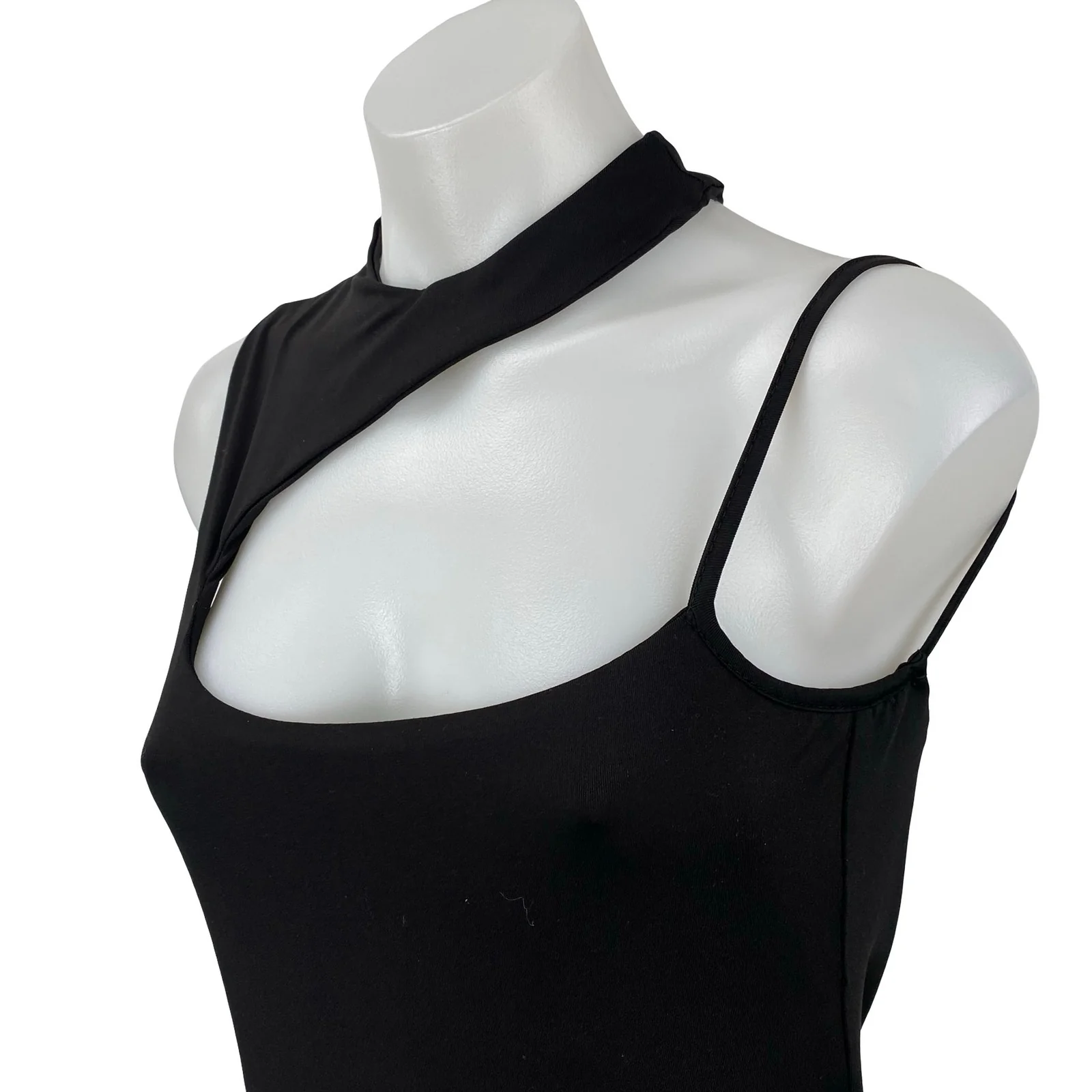 Princess Polly Womens Black Sleeveless Mock Neck Cutout Tank Bodysuit Top Size 8 - Image 3